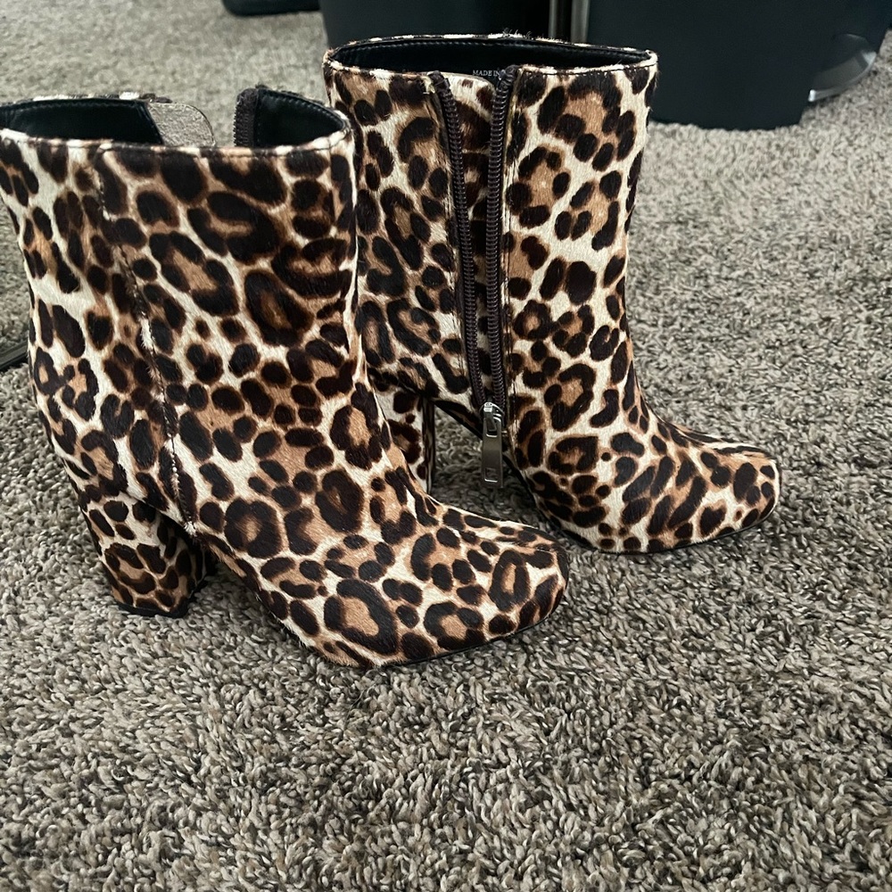 Charles David Leopard print bootie